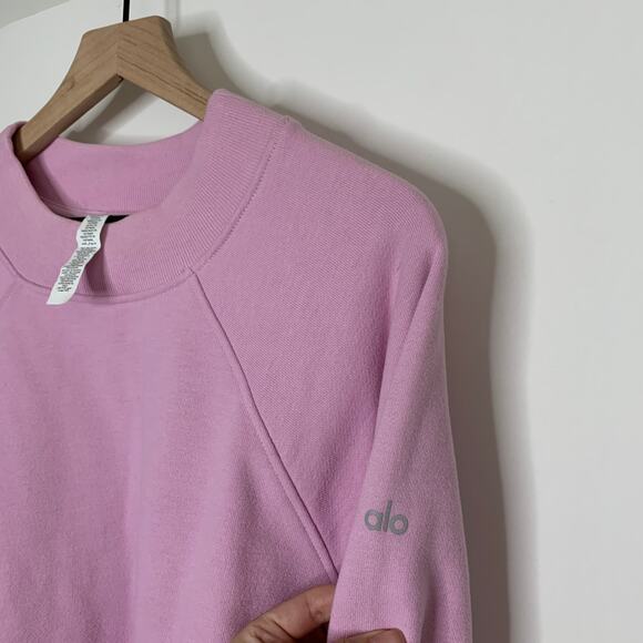 ALO YOGA Heavyweight Offline Cotton Blend Sweatshirt In Sugarplum Pink Medium - Picture 8 of 13